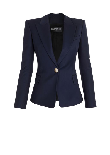 Wool single-button blazer