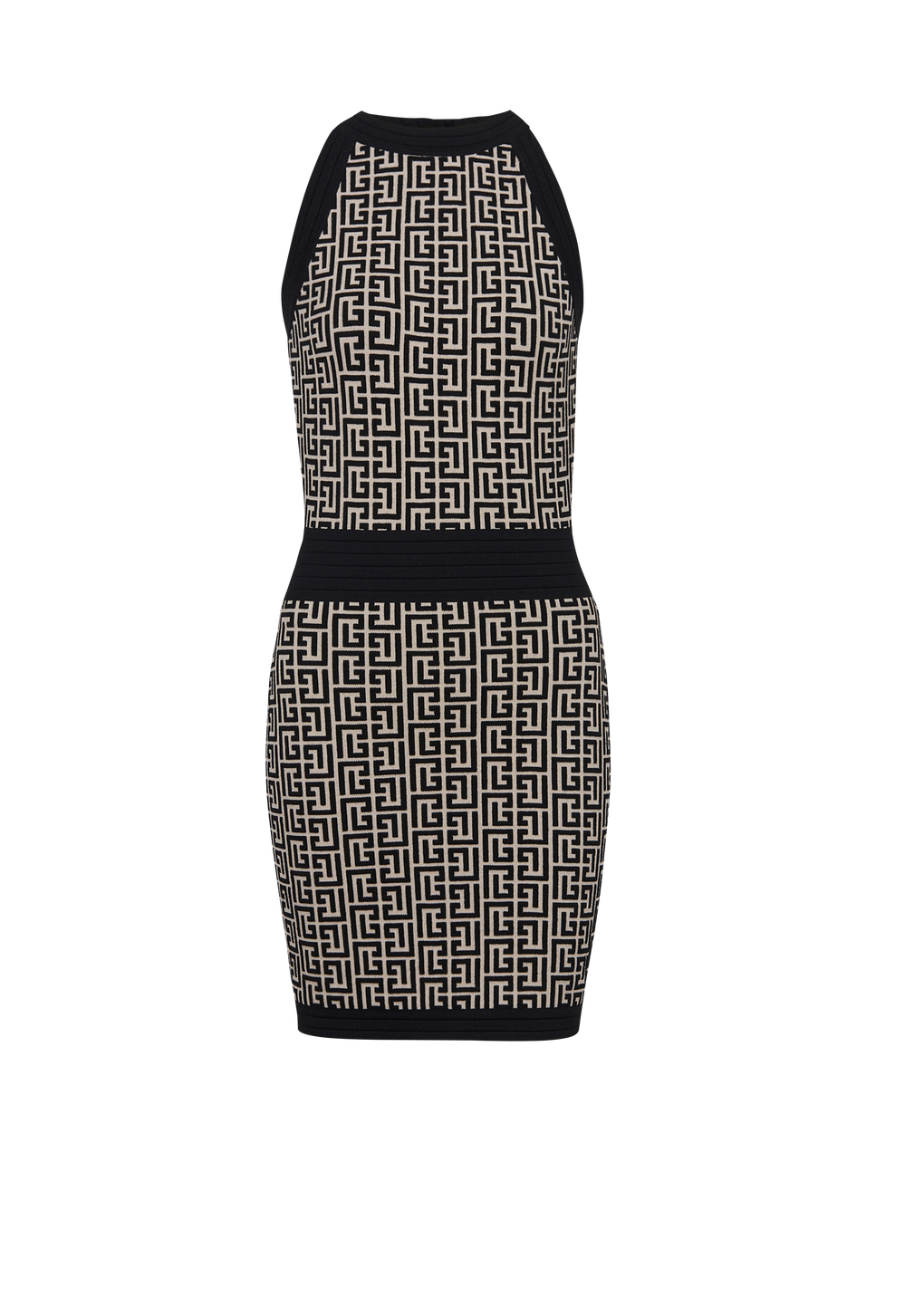 Monogrammed knit dress, black, hi-res