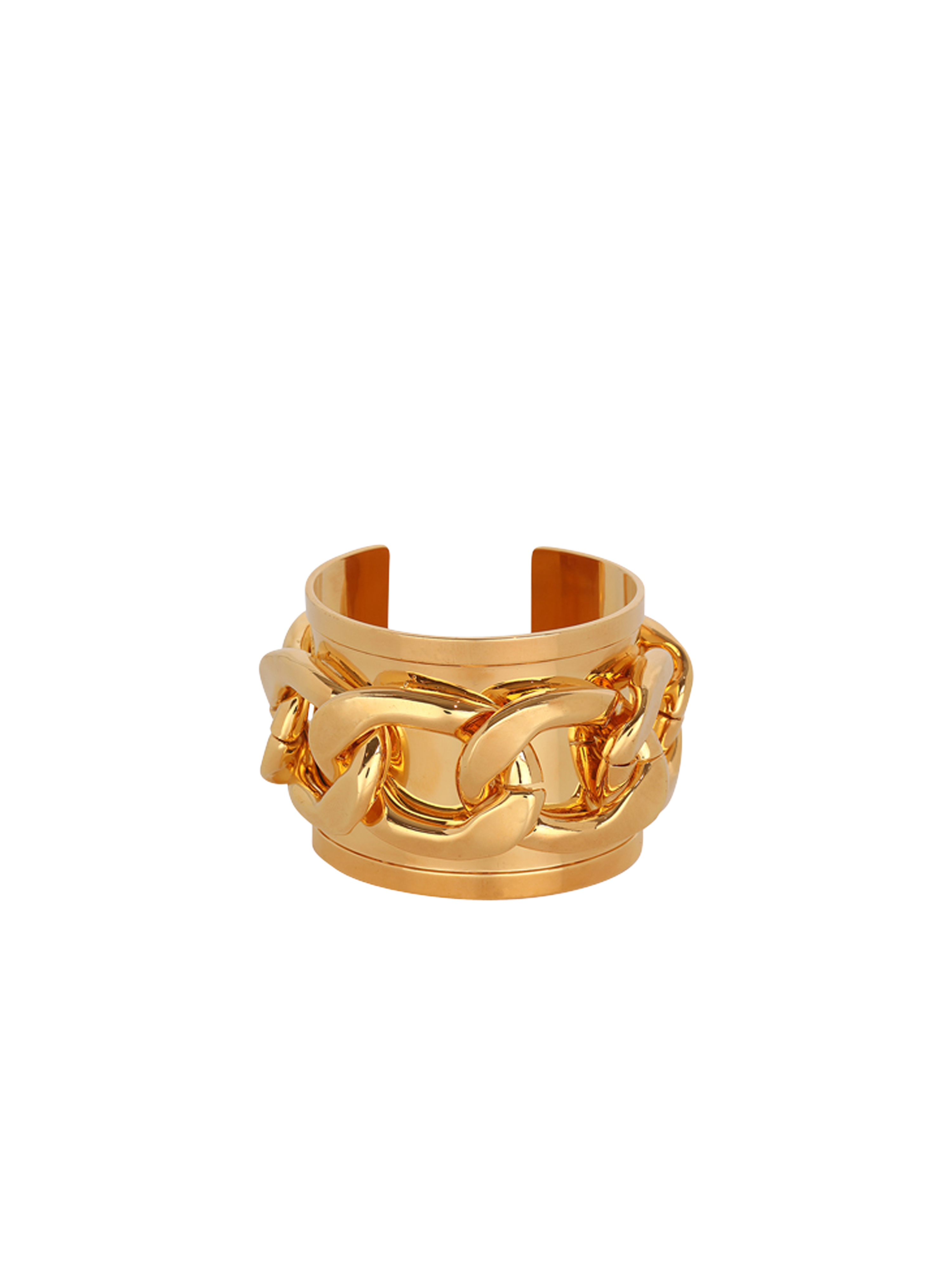 Brass chain cuff bracelet, gold