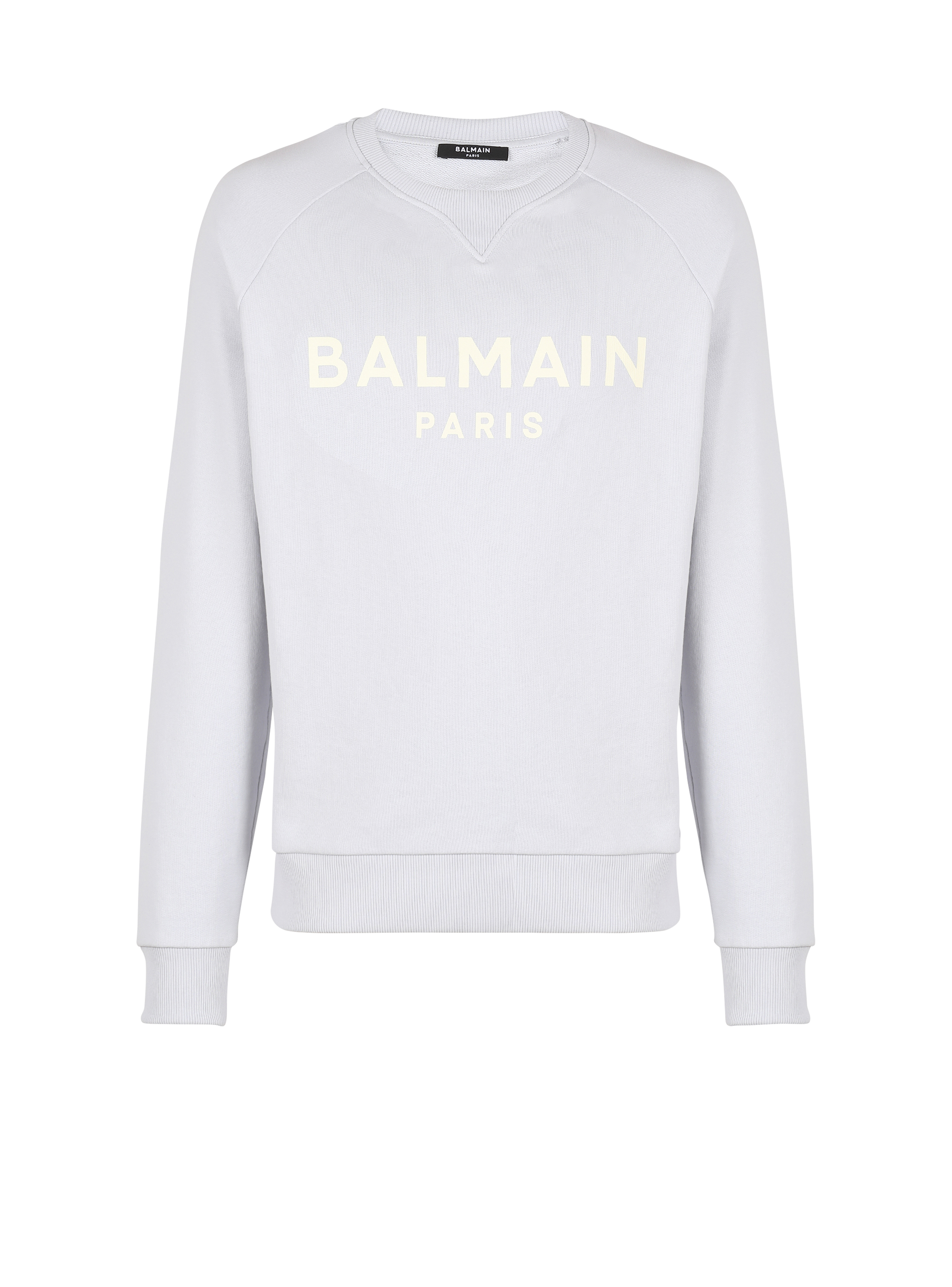 Cotton printed Balmain logo sweatshirt, blue