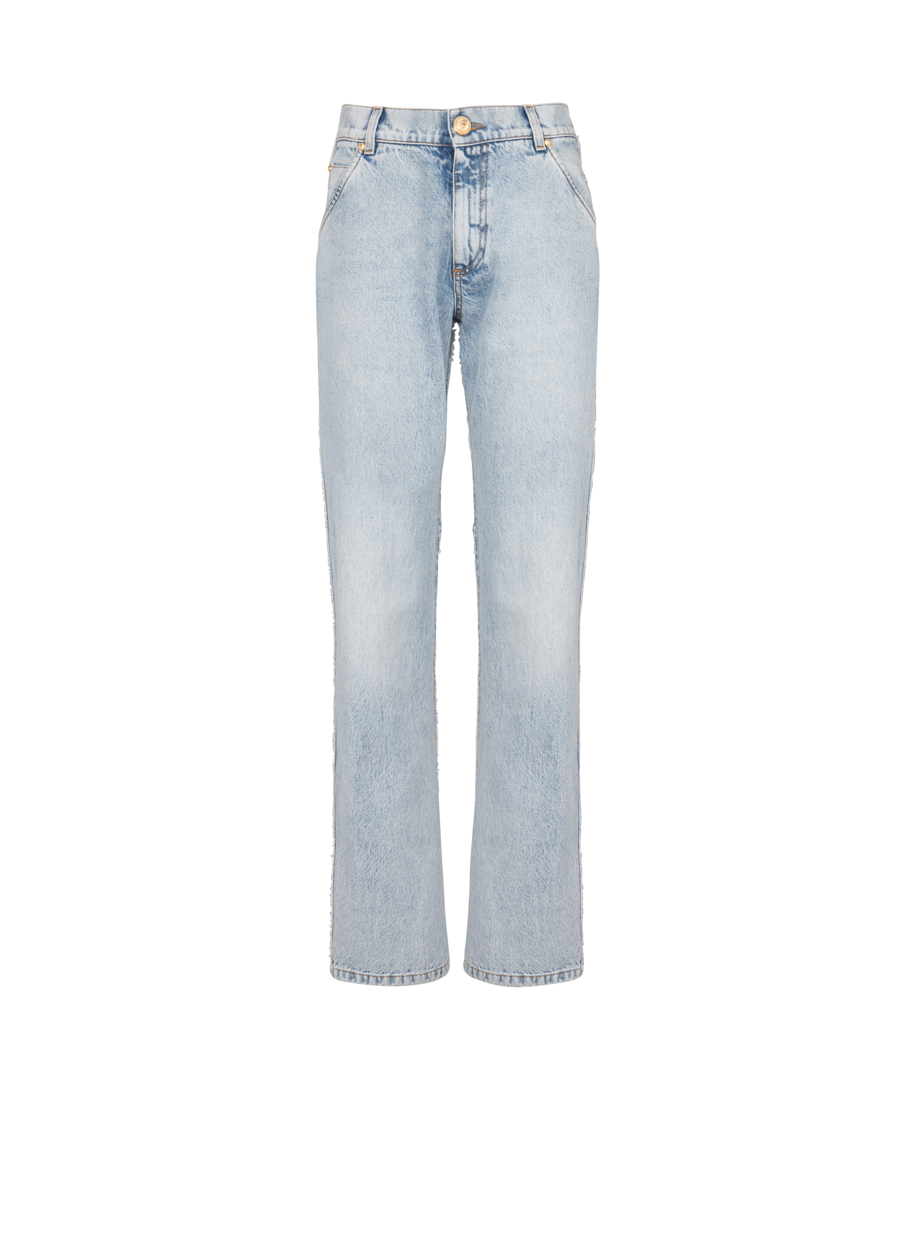 Cotton wide-leg jeans, blue