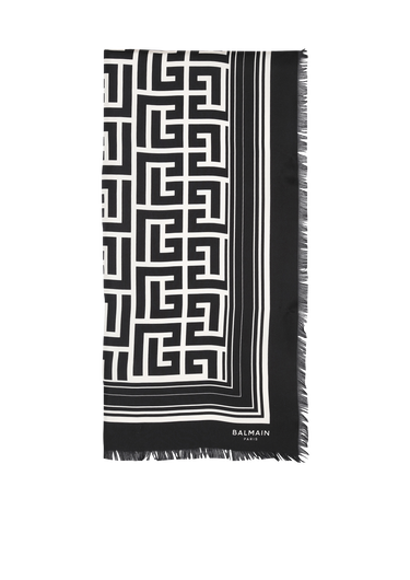 Silk monogrammed scarf